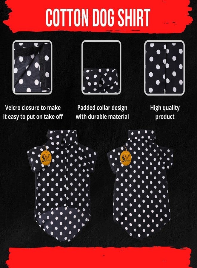 Sage Square Funky Soft Material Dog Shirt | Cool/Funky Print Pet | Soft Light Weight | Comfortable & Breathable Dog Clothing | Trendy Vest Outfit (Medium - 16 inch) (Polka Black) - Image 5